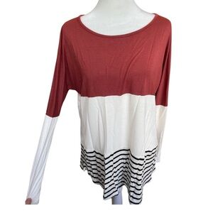 Caralace striped long sleeve top XL